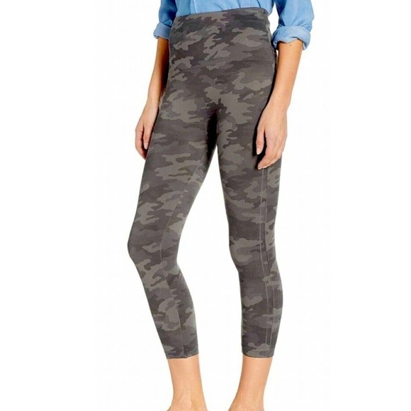 Spanx Sage Cargo LOOK AT ME NOW crop slip on seamless legging Sz-L G11 - Picture 2 of 11